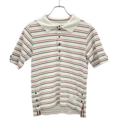 THOM BROWNE トム ブラウン 11SS マルチボーダー ショートスリーブポロシャツ 01111C1001 ホワイト 00のサムネイル