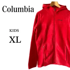 【古着】コロンビア　Columbia　フリースパーカー　ジャケット　レッド　赤　キッズ　XL