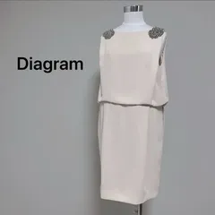 Diagram ダイアグラム　グレースコンチネンタル　フォーマルワンピース　ビジュー付き　パーティードレス　ベージュ　ミニ丈