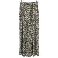 ネセサリーオブジェクト 90s オールド ギャザー ロング 花柄 スカート S 黒系 NECESSARY OBJECTS レディース 【中古】  【230620】