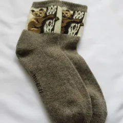 モンゴル100%オルガニックシープウール靴下1足(サイズ235-255)