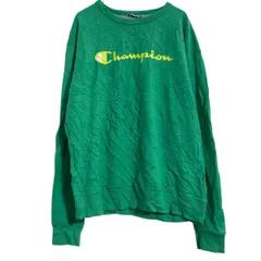Champion プリントスウェット トレーナー L グリーン チャンピオン プルオーバー 裏起毛 古着卸 アメリカ仕入 a703-5438