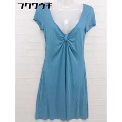 ◇ three dots スリードッツ USA製 リボン 半袖 ミニ チュニック ワンピース サイズ XS ブルー レディース  【中古】 【1109080008599】のサムネイル