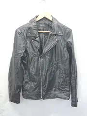 ◇ ⊇ Real Standard リアルスタンダード フェイクレザー 長袖 ライダースジャケット サイズL ブラック系 メンズ E  【1507010013581】