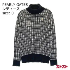 PEARLY GATES パーリーゲイツ タートルネックニットセーター チェック柄 ホワイト系 0 [240101135361]