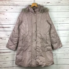 glitzern/グリッツァーン★高比率80％ダウンコート【レディースM/ピンクベージュ】着脱可ファーフード/◆BA17