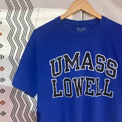 古着　L　champion　Tシャツ　ブルー