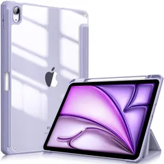 Fintie iPad Air 11インチ(M2) / 5 / 4 ケース 10.9 インチ 2024/2022/2020 透明バックカバー Apple Pencil 収納可能 ワイヤレス充電対応 三つ折スタンド スリープ機能 軽量 薄型 傷つけ防止 PU合成