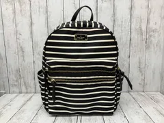 kate spade／リュック／バッグ／ホワイト／ブラック／ボーダー