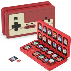 【特価商品】GeeRic 24枚 ゲームカード 収納ボックス スイッチ 対応 ソフトケース 24枚Micro SD メモリーカード 収納可 Switch/Switch Lite/Switch OLED モデル対応 コンパクト 薄型 軽量 防塵 持ち運 傷つき防