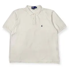 90s Polo by Ralph Lauren ラルフローレン 鹿の子 半袖 ポロシャツ M/ホワイト メンズ ビンテージ