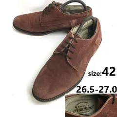 ホーキンス/Hawkins★スエード本革/プレーントゥ【42/26.5-27.0/茶】ウォーキング/ビジネス/ドレスシューズ/Leather/Dress shoes◆sG-69<sale>