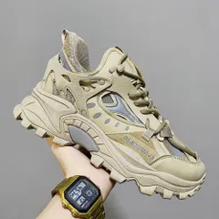 ☆ ベージュ ☆ 41(25.5cm) ☆ スニーカー 凸凹ビッグシルエットシューズ 厚底 厚底 スニーカー メンズ スポーツシューズ ダッドスニーカー 靴 くつ ダッド シューズ 運動靴 ビッグシルエット おしゃれ かっこいい ミドルカット レースアップ