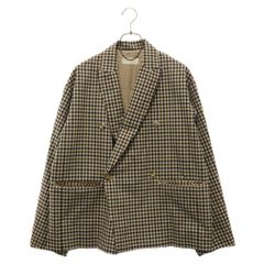 Jieda (ジエダ) 20SS DOUBLE TAILORED JACK チェックダブルテーラードジャケット ベージュ Jie-20S-JK06