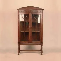 ガラス キャビネット 食器棚 飾り棚 オーク無垢 カップボード 北欧 スリム アンティーク調 コレクションケース オーク クラシック家具 ヨーロピアン 本棚 書棚 収納家具 ショーケース カップボード コレクションボード アンティーク 風