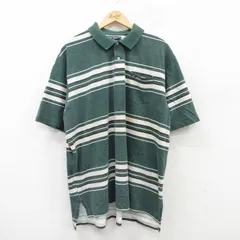XL/古着 ラルフローレン ポロスポーツ 半袖 ブランド ポロ シャツ メンズ ワンポイントロゴ 鹿の子 大きいサイズ コットン 緑他 グリーン 