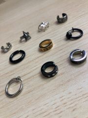 【在庫処分】 イヤーカフ フェイクピアス 10点セット メンズ fp-997