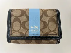 【美品・正規品】COACH コーチ シグネチャー 二つ折り財布 レザー×キャンバス