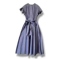 ANAYI アナイ アソートシャツ ラッフルスリーブ ワンピース リボンベルト付き インナーワンピース付き 参考価格49500円 フレア 日本製 レディース サイズ38 ブルー 夏 久喜倉庫店 K737Y