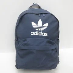 H■アディダス/adidas トレフォイルロゴプリント リュック デイパック 紺 BAG 兼用■15【中古】