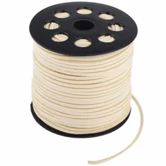【特売】スエード紐 レザークラフト 紐 革紐 合皮紐 全長90Ｍ 2.7mm幅 ハンドメイド 手芸 ハンドメイド ベージュ(白茶)