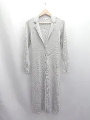 ◇ ⊂ EPOCA エポカ リブニット 長袖 ロング ワンピース サイズ40 ライトグレー レディース E  【1503060047866】