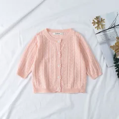 ☆ ピンク ☆ 90cm ☆ カーディガン ベビー ykcp20022 ベビー カーディガン ボレロ ニットカーディガン 上着 ベビー服 羽織り アウター トップス 透かし柄 ベビーウェア オールシーズン 温度調整 赤ちゃん 女の子 体温調整 冷房対策
