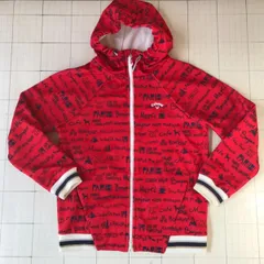 ト2412-⑧-3350 美品　キャロウェイ　Callaway ゴルフダブルジップパーカー　総柄デザイン　レッド　Ｌ