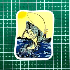 防水ステッカー【B37】釣り フィッシング 魚 かっこいい ブラックバス