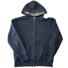POLO RALPHLAUREN ZIP HOODIE M ネイビー ポロラルフローレン ジップパーカー 古着
