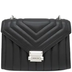マイケルコース Michael Kors ショルダーバッグ ホイットニー チェーンショルダー レザー ブラック シルバー金具 黒 キルティング Vステッチ  35R4SWHL6U【中古】