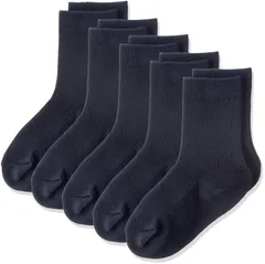 吸水速乾 抗菌防臭 5足組 通学 スクールソックス【クルー丈】 ガールズ [フクスケ]