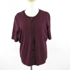 バーバリー ロンドン BURBERRY LONDON アンサンブルニット カーディガン 半袖 紫 4 *T655のサムネイル