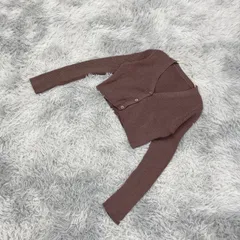 【GRL】グレイル リブニット ショート丈 カーディガン  (L)  カワイイ  大人カワイイ  レディース  紫系  パープル【送料無料】