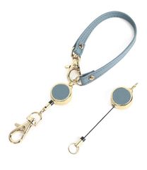 2個セット 頑丈 ワイヤーストラップ キーホルダー (【リールのみ】 伸びる リールストラップ サックスブルー) [honey&blue]