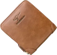 Ｔｈａｉ　Ｓａｗａｄｅｅ コンパクト メンズ ジップ財布 ミニ財布 ラウンドファスナー 本革 カジュアル( ブラウン)