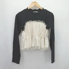 ◇ ⊂ AS KNOW AS アズノゥアズ ドッキング 長袖 チュニック サイズF ブラック アイボリー系 レディース E  【1506300029875】