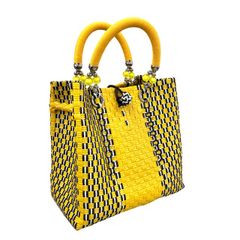 パサールバッグLサイズ　YELLOW　かごバッグ　プラバッグ
