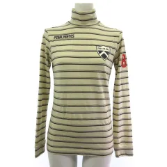 パーリーゲイツ PEARLY GATES カットソー ハイネック ボーダー 長袖 アイボリー 0 ゴルフウエア 