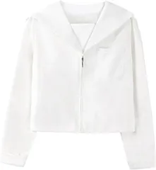 STYLE eight 関西襟 ブラウス シャツ 制服 セーラー襟 白シャツ( ホワイト,  M)