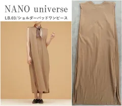 NANO universe ナノユニバース LB.03/ショルダーパッドワンピース すっきり細見えするIライン ノースリジャージーワンピ 1枚で 定価12100円