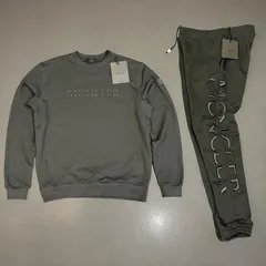 定価22万円!!☆新品未使用タグ付き☆ MONCLER 3D Embroidery Lettering Logo Set-Up レタリング刺繡ロゴ セットアップ上下 XS~2XL Black Color