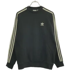adidas アディダス 3ストライプクルーネックスウェットトレーナー GN3487 ブラック M