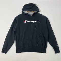 Champion/チャンピオン プルオーバー パーカー フーディー フロントプリント オーバーサイズ ビックシルエット カンボジア製 メンズ L ブラック