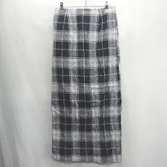 ◇ Θ Φ chocol raffine robe チェック柄 ロング フレア スカート サイズF ブラック系 レディース E  【1410100049776】