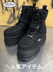 ♡新品未使用・美品♡ 23cm ヨースケ YOSUKE 厚底スニーカー レディース ブラックマット ハイカット 厚底シューズ 黒 厚底ブーツ レースアップブーツ 約9cm厚底フラットソール 人気商品 定番 MY691-260
