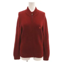 バーバリーブルーレーベル BURBERRY BLUE LABEL ニットジャケット ジップアップ カーディガン ウール 38 赤 レッド /FF