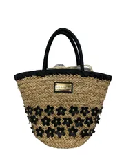 ジルバイ ジルスチュアート JILL ｂｙ JILLSTUART  かごバッグ ストロー素材 ストロー ナチュラル ブラック フラワー