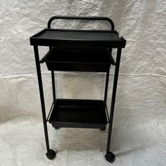 【中古】キャスター付きワゴン　ブラック　理美容室にどうぞ◎