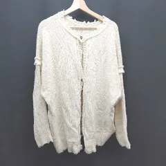 ◇ W.W.G フロントボタン　オーバーサイズ 無地シンプル 長袖 ニットカーディガン サイズFREE オフホワイト レディース E  【1309250021766】